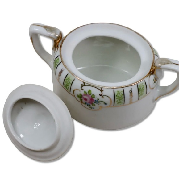 Nippon Rising Sun Porcelain Lidded Sugar Bowl Victorian Tea Accessories - Picture 2 of 8